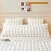 LIFEREVO Fluffy Faux Rabbit Fur Body Pillow Cover, Luxury Ivory Bubble Shaggy Plush Bed Body Pillowcase with Zipper Closure, Long 20