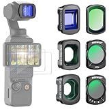 NEEWER NDフィルターセット 3枚 可変ND2-32 CPL 1/4ブラック拡散 0.75X広角レンズ/2Xマクロレンズ/1.2Xブルー アナモルフィックレンズ/スクリーンプロテクター付き アクションカメラフィルター コンパチブル DJI Osmo Pocket 3 FL-B28