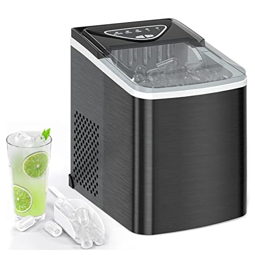SPECILITE Ice Makers Countertop, Compact Ice Machine Maker, Self Cleaning - 26Lbs/24H, 9 Ice Cubes S/L in 6-8 Mins, Portable Icemaker with Ice Bag/Scoop/Basket for Home Kitchen Office Bar