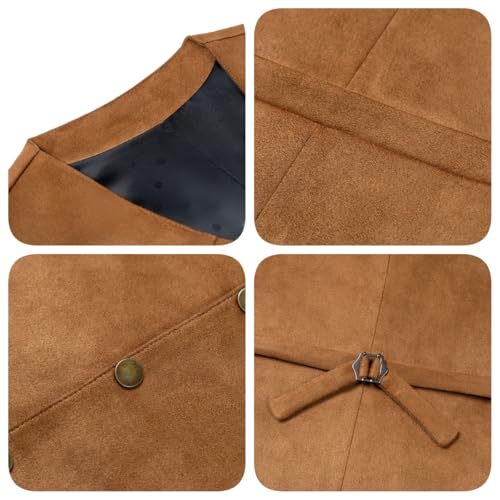 Men's Suit Vest Formal Slim Fit suede Business Waistcoat Wedding Grooms2
