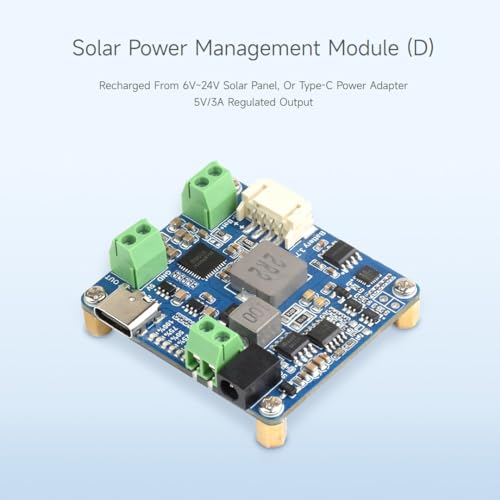 image for Waveshare Solar Power Manager Module (D), Solar Charge Controller USB,