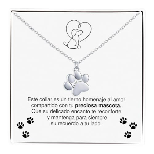 Bramart Colar de mulher com pingente de marca de cão presente de amor para ela aniversário Natal ideia de presente para mulher - estojo com DEDICATORIA incluído, Aço inoxidável polido da mais alta