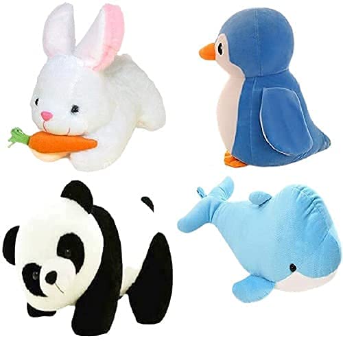 Soft Toy Combo Pack of Rabbit, Panda, Penguine, Dolphin Hugable Lovable Plush Stuffed Toy for Babies and Kids-image-12