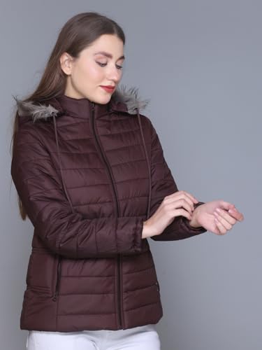 Image of RARE TIMES Women's Stylish Solid Full Sleeves Jacket | Winter Wear Quilted Jacket for Travelling | Regulaer Fit Puffer Jacket For Women