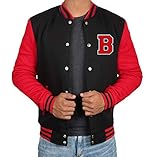 Decrum DISC Black And Red Varsity Jacket For Adult [40020023-BN] | B Red sleeve, M
