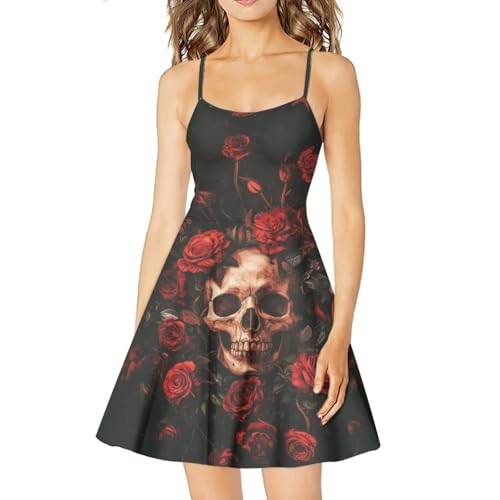 Image of Cozeyat Women Girls Summer Sleeveless Dress Casual Swing Beach Cover Up Knee Length Dresses,Large Size XS-4XL