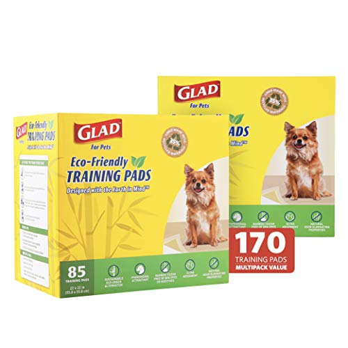 Glad for Pets Earth Friendly Bamboo Dog Training Pads, 85 Count, 22 x 22 Inches, Eco-Friendly FSC...