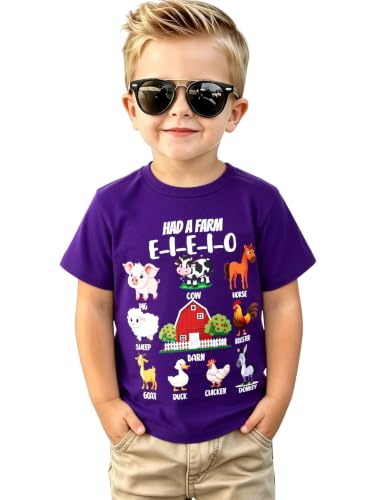 Funnycokid Toddler Boys Shirts Kids Tshirt Farm Animal Tees 2T 3T Clothes - image 1