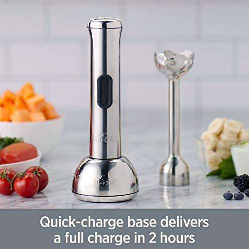 All-Clad Cordless Rechargeable Stainless Steel Immersion Multi-Functional Hand Blender, 5-Speed, Silver #TOP4