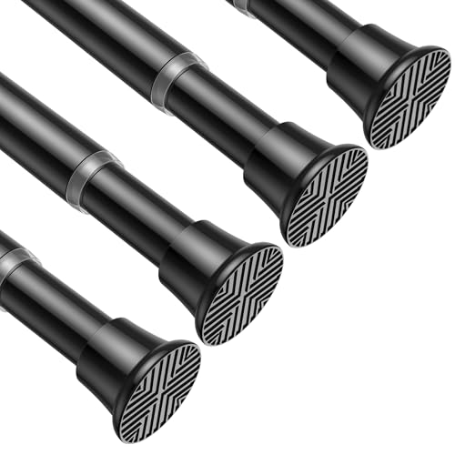 Image of AIZESI 24-46 Inch Black Tension Rod, 4Pcs Spring Tension Curtain Rod, No Drilling, Adjustable for Window, Kitchen, Closet, Doorway