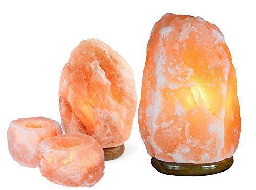 Kit de iniciación de lámpara de sal del Himalaya con cristal natural, tamaño grande