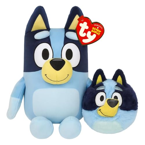 TY Bluey Beanie & Bouncer 2-Piece Gift Set 17cm Soft Plush Toy Teddy & 7cm Bouncy Ball Plush Collectible Stuffed Cuddly Toy Gift for Kids