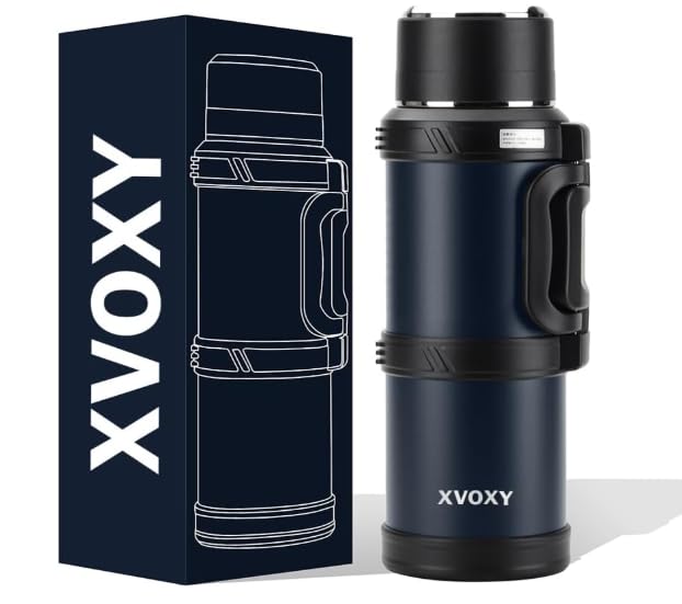 Flask for Hot Drink 2.5L Navy - 2.5L Thermal Flasks - Triple wall Insulated 304 Stainless Steel Vacuum Water Flask 24 hrs hot and Cold - 100% Leak Proof - Navy Blue