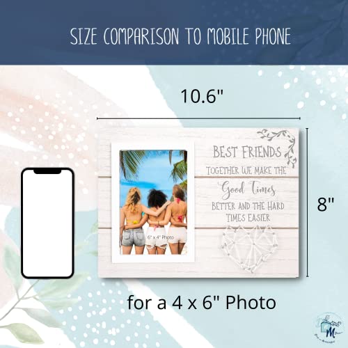 Dnm Decor Best Friend Picture Frame - Long Distance Friends - Show You Care And Share Memories With Your Bff (White Wash) #TOP2
