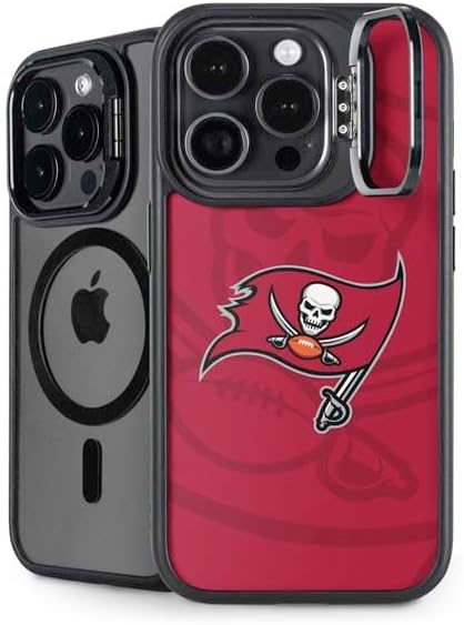 Skinit Kickstand Phone Case Compatible with iPhone 15 Pro Max - Officially Licensed NFL Tampa Bay Buccaneers Distressed Design