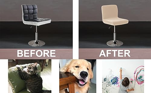 Image of LightInTheBox Bar Stool Cover Square Swivel Barstool Chair Seat Velvet Barstool Protector Covers for Counter Height Mid Low Back Chair Holiday (2Pc Beige)