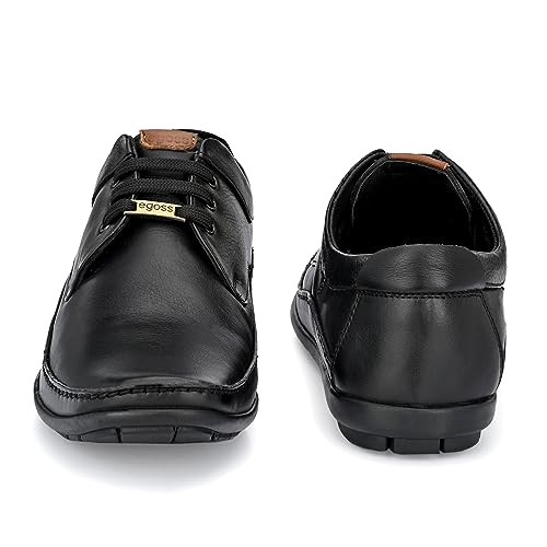 Image of egoss Derby Formal Shoes for Men | Genuine Leather | Stretch Fit | Comfortable & Stylish | Ideal for Office & Tusiness Wear - GS-247