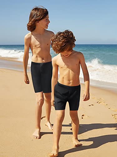 K898 Boys-Swim-Jammers Youth-Athletic Swimming-Shorts Quick-Dry - With Drawstring Kids Soft Swimsuits Upf 50+(Black,Xs) #TOP2