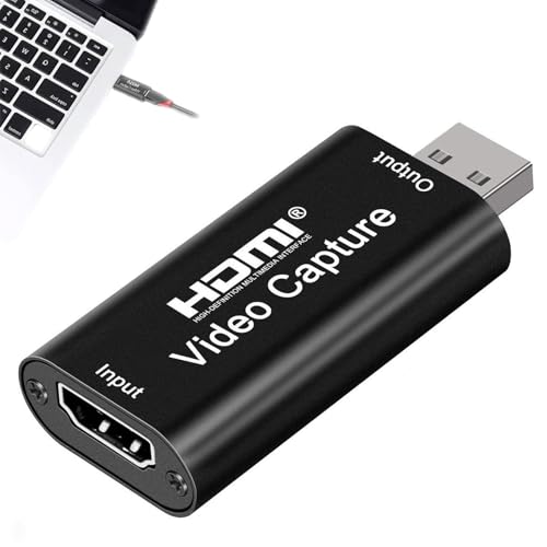 afhgdjr Adaptateur HDMI USB,Adaptateur USB vers HDMI,Carte d'acquisition Vidéo 1080p,Carte de Capture Portable Plug-and-Play pour Le Streaming en Direct,l'enregistrement Vidéo ou Le Streaming