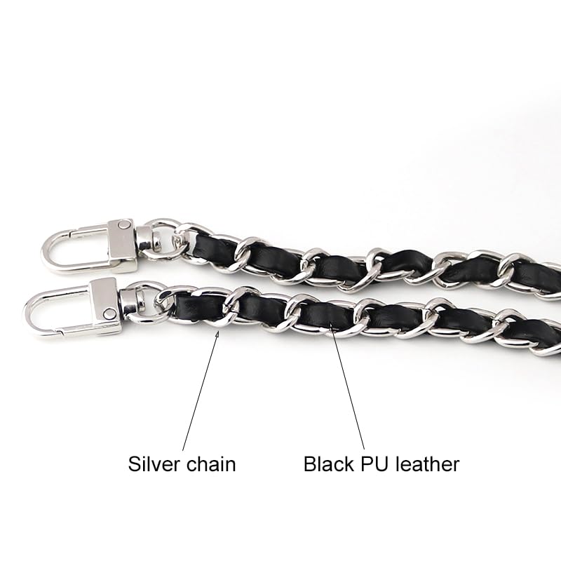 Cadenas Para Bolsos 5/10 Uds correa de hombro de cadena de Metal correa de bolso de hombro de cuero de PU desmontable cinturones de 120cm de largo for bolso Correa accesorios for bolso Cadena Bolso(Nu