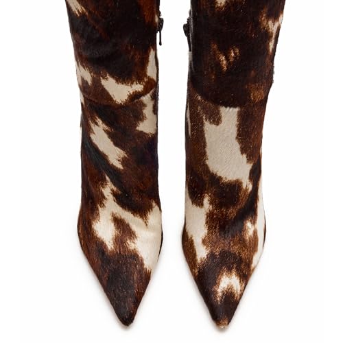 Fall Knee High Boots Women Stiletto High Heel Tall Wide Calf Boots Comfortable Faux Fur Pointed Toe Side Zipper Long Winter Shoes4