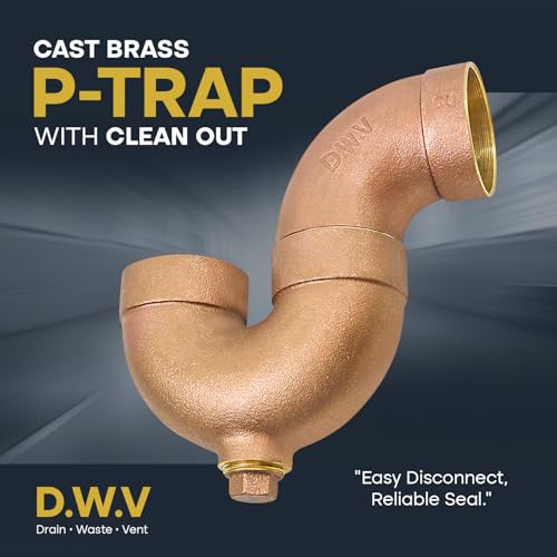 Highcraft Cast Brass DWV P-Trap 2" C x 2" C P-Trap with Cleanout for Residential and Commercial Drain, Waste and Vent Systems by HIGHCRAFT - Image 2