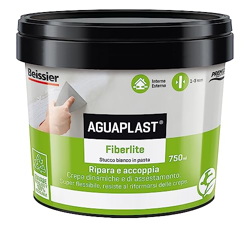 AGUAPLAST Fiberlite, stucco pronto all'uso per crepre dinamiche, cavillature e piccole crepe finitura liscia, 750ml