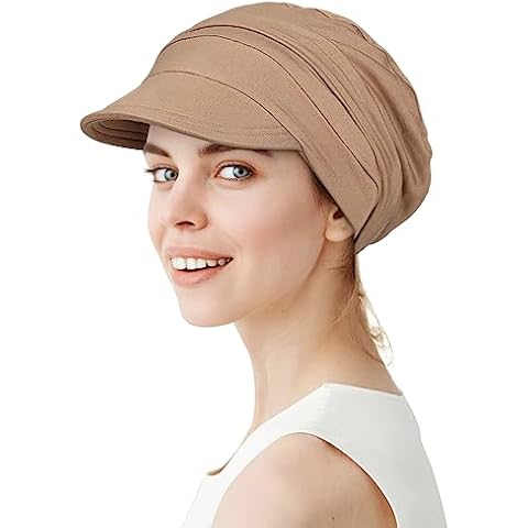 Alnorm Women Newsboy Cabbie Cap Beret Hats Baseball Cap Painter Visor Hats for Women Khaki Cover
