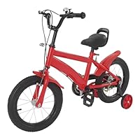 HPDTZ 14'' Children's Bicycle, Children's Learning Bicycle, Kids Bike for Children Ages 3-5, 14 inch Wheels with Stabilisers (Red)