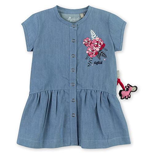 Sigikid Baby-Mädchen Kleid Kinderkleid, blau/Pferd, 86