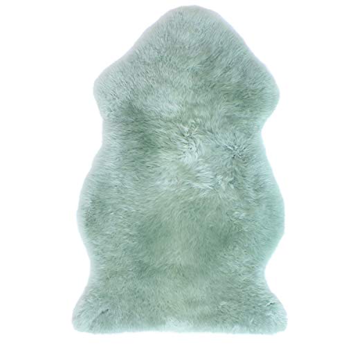 ムートンラグ 天然 オーストラリア産 長毛 1匹物 ラグ ミント 60×90cm 洗える NF001MG