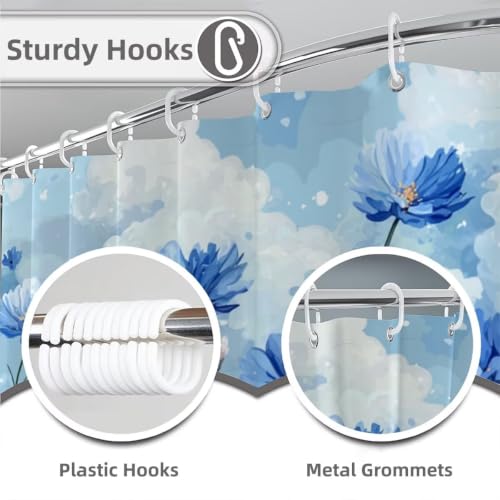 Rideau douche 180x180 imperméable et lavable avec ourlet lesté floral