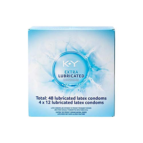 K-Y Me & You Extra Lubricated Ultra Thin Latex Condoms- Extra Water Based Lube For Comfort and Smoothness, Reservoir Tip, HSA Eligible, 48 Count