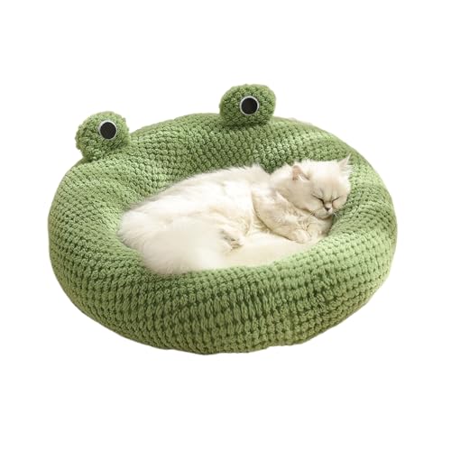 Generico Cama de gato, cama para perros pequeños, cama de gato impermeable para gatos interiores, lavable, no deslizamiento, diseño de ojos de rana, de conejo para gatos de perros