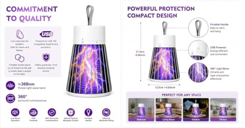 Image of DJIVAN Eco Friendly Electronic LED Mosquito Killer Machine Trap Lamp, Screen Protector Mosquito Killer lamp for Home, USB Powered Electronic (U-Pack of 1)
