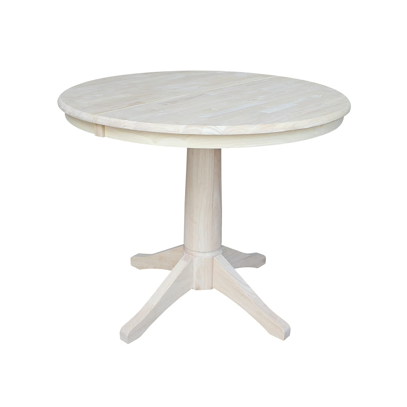 International Concepts 36" Round Top Pedestal Table with 12" Leaf-28.9" H-Dining Height, Unfinished ( incomplete )