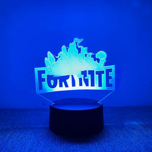 EleBikk 3D Lámpara de Noche, Luz Nocturna Táctil Videojuego, 3 Caracteres Lámpara LED Ilusión 3D, 16 Colores de Luces de Conmutación Libre, Base de Plástico con Tablero de Luz Acrílica