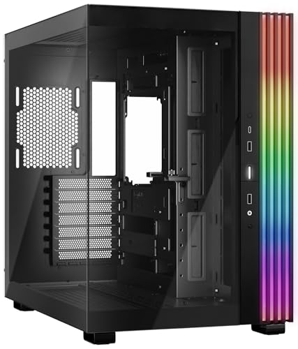be quiet! Light Base 600 DX Black boîtier PC, Panneaux Avant et latéral entièrement vitrés, Éclairage Impressionnant, Bascule d’Une Disposition Classique, inversée ou Horizontale