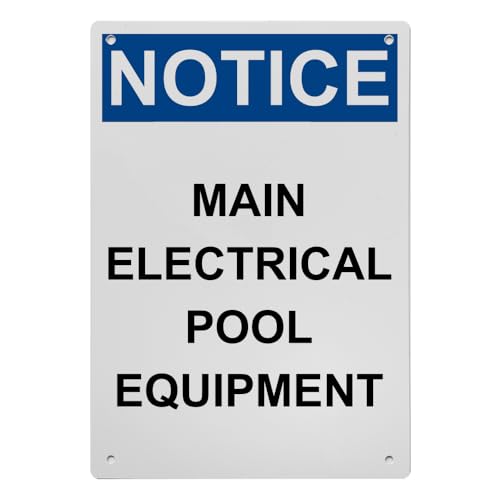 OSHA Main Electrical Pool Equipment Sign, 8.5 x 11 in