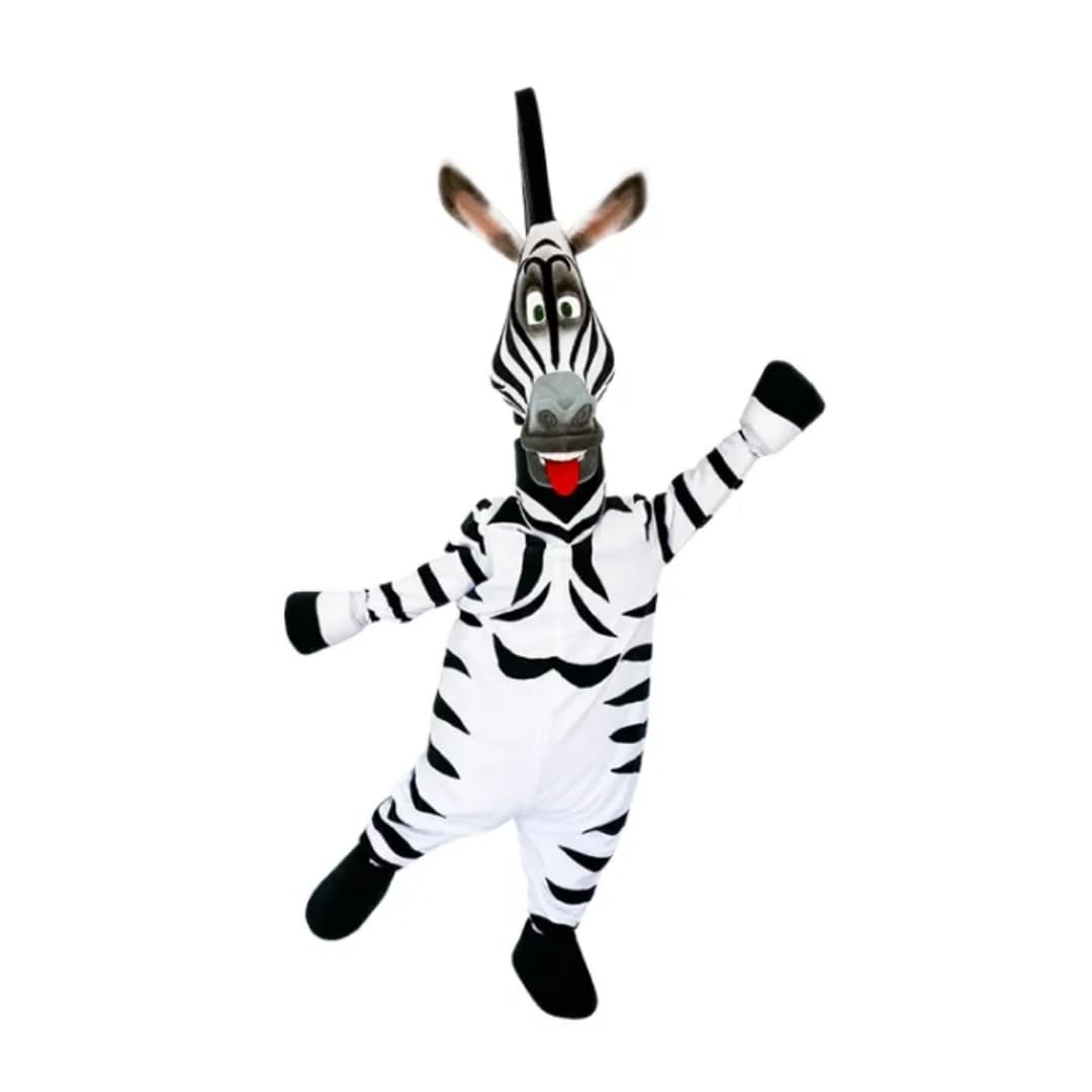 Carnival Mascot Zebra Plush Mascot Costume, Handmade Quality, Life Sife, Adult Rabbit Marshmallow in Pure White Perfect For Kids And Adult Parties and Festive Occasions