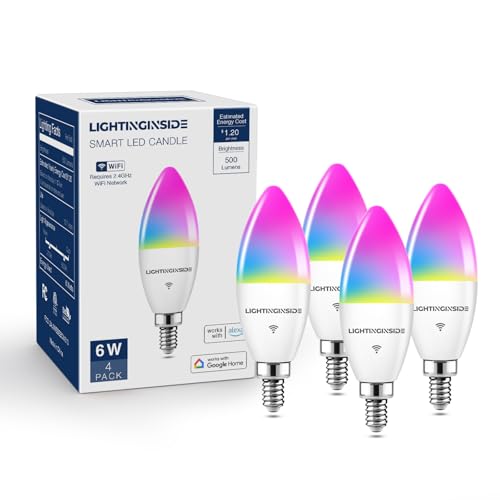 Lightinginside E12 Smart Bulb RGBCW 6W, 60W Eq, Alexa/Google