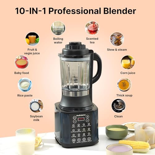 FUMATO 10 in 1 Professional Blender 1.75L | 10 Presets with Keep Warm Function | Suitable for Soup, Juice, Nut Milk, Baby Food, Tea | Powerful 100% Copper Motor | 800W