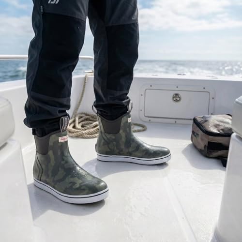 Image of SUREWAY Men's Deck Boots Professional Non-Slip Fishing & Ankle Boating Boot Waterproof Rain Boots, Lightweight Neoprene Rubber Deck Boots
