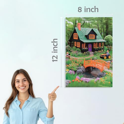 Image of SiddArtify Cottagecore Wall Art Prints Set - Whimsical Farmhouse Poster Decor for Living Room Bedroom - 8x12 Sticker Pack of 6