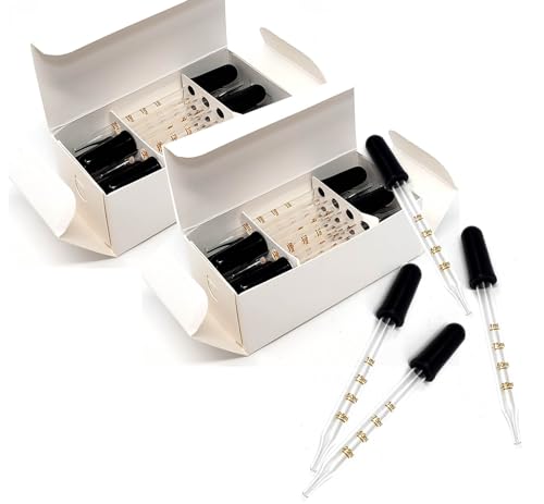 A2Z Scilab Multipurpose Glass Pipette Dropper-24/Pack, Ear & Eye Dropper- 1ml Glass Stain Dropper for Essential Oils, Medicine, Skin Care,Crafts,Plants,Science Experiments - School Laboratory Supplies