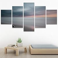 SIGNWIN 5 Panel Canvas Wall Art Modern Art Beach Coastal Expressive Global Multicolor Photography for Home Decorations Ready to Hang - 60