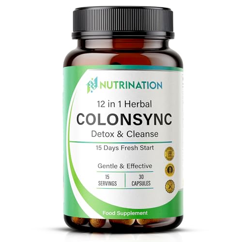 Colon Cleanse Tablets – 12-in-1 Herbal Colon Detox for Gut Cleanse & Bloating Relief | Supports Weight Loss & Regularity | Psyllium, Triphala, Aloe Vera – 15 Day Vegan Supplement