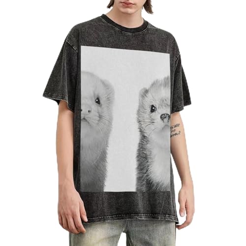 T-shirt furets homme manches courtes amples chemise décontractée