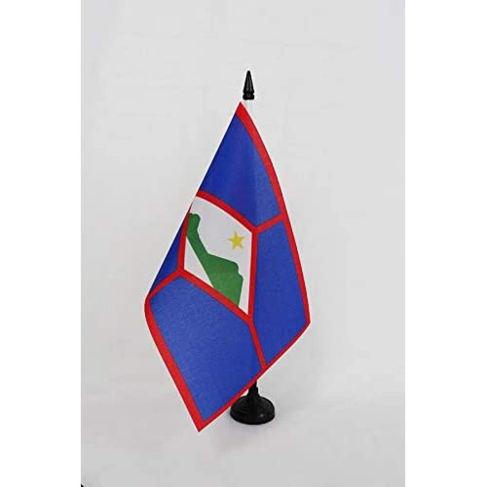 AZ FLAG Sint Eustatius Table Flag 5'' x 8'', Statia Office Decoration 100% Polyester 21 x 14 cm