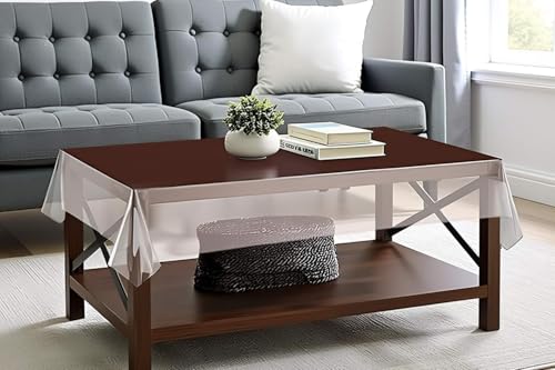 Image of The Furnishing Tree Rectangle Shaped Center Transparent Table Cover WxL 40x60 inches 0.25 mm Thickness Without Lace